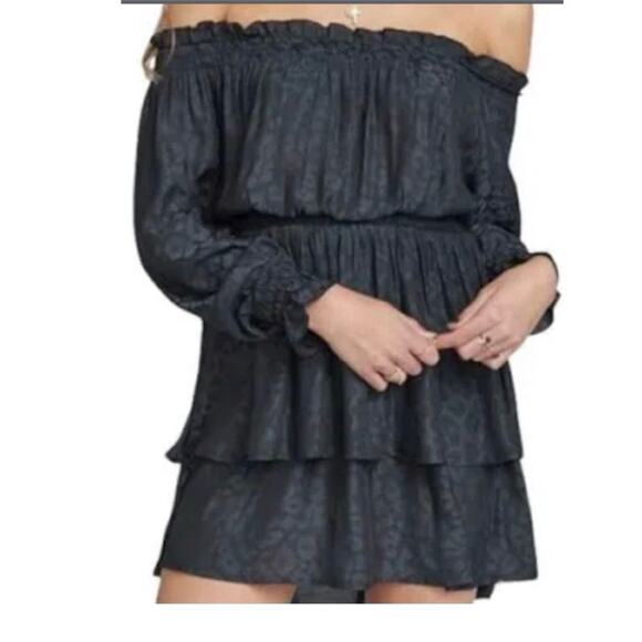 Show Me Your Mumu Black Leopard Ruffled Dress Small - Picture 2 of 6
